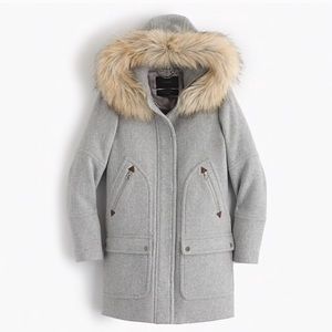 JCrew Gray Chateau parka Italian stadium wool